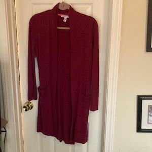 Isaac mizrahi live! Size XS pink long sweater